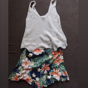 Summer Tank and Floral Short Skort